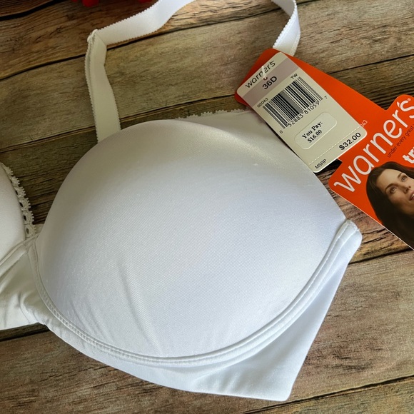 NWT Warner's White Wire Free Padded Light Lift Bra Size 36D - Picture 3 of 10